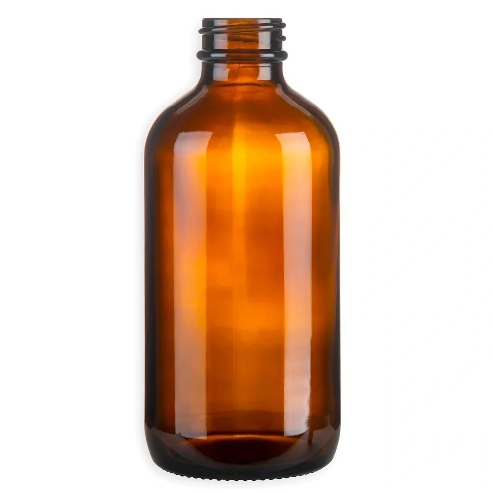 Glass Amber Bottle with Black Cap